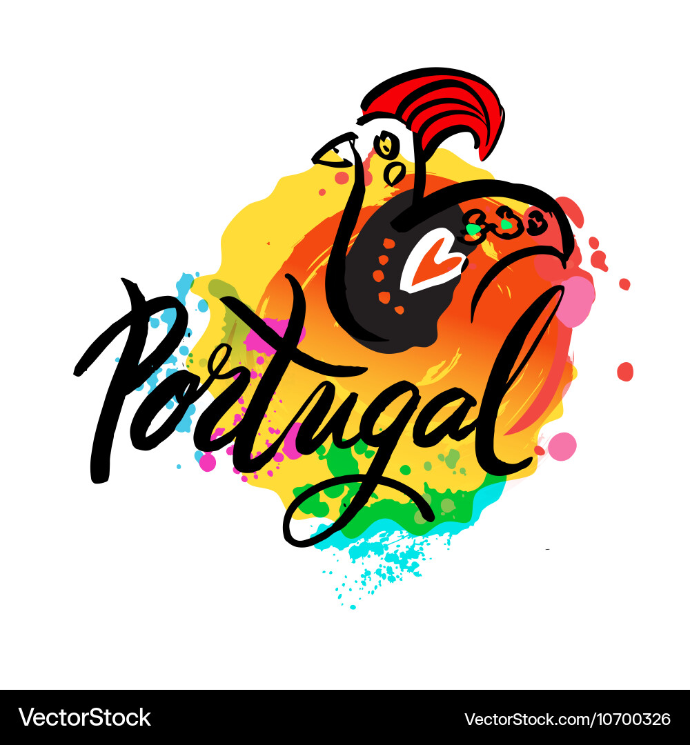 Barcelos Rooster Travel Logo Vector Image