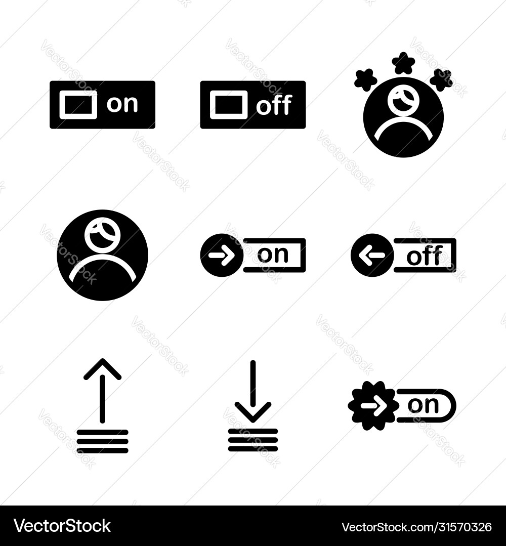Basic user interface icon set glyph include Vector Image