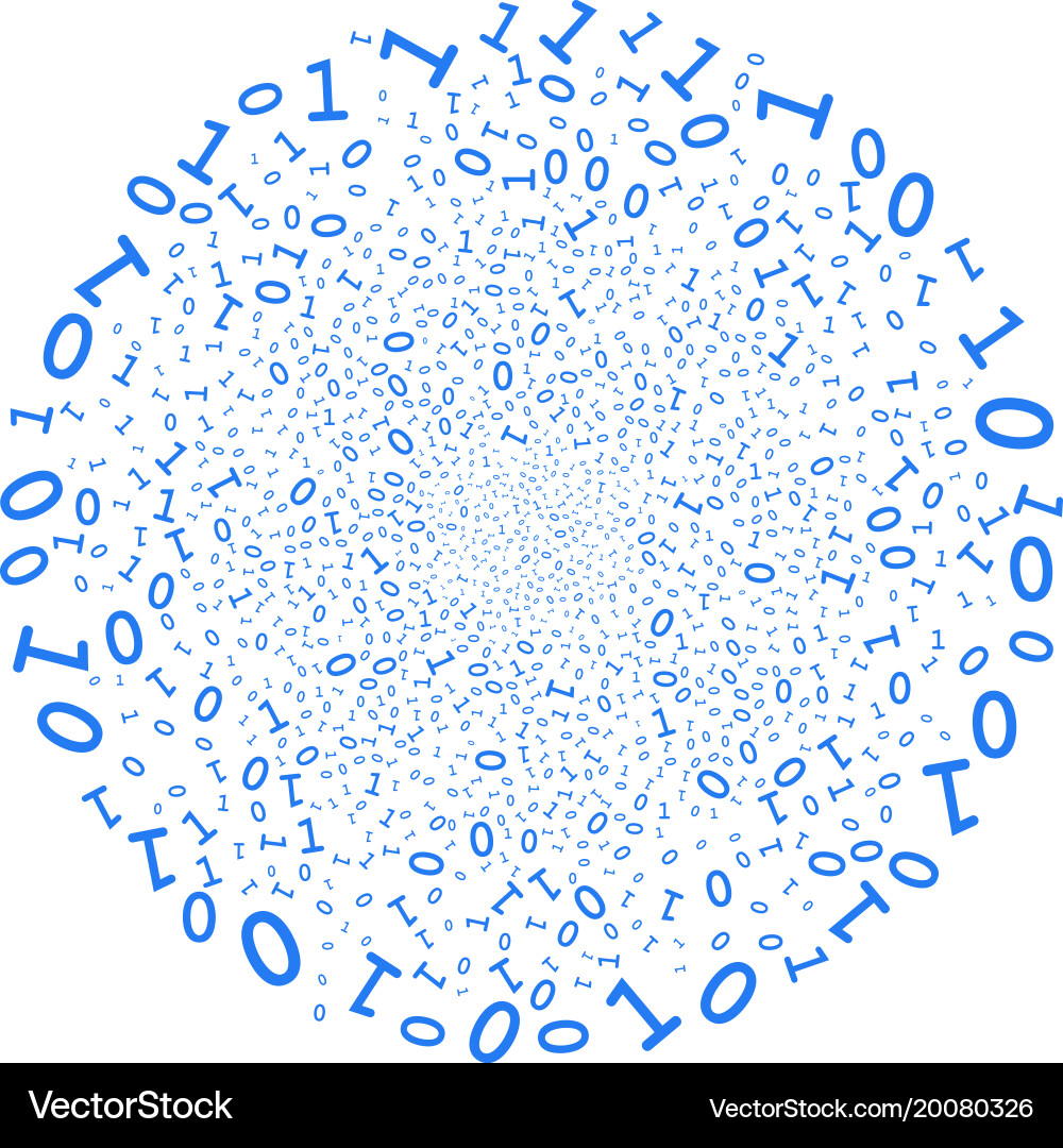 Binary digits fireworks sphere Vector Image