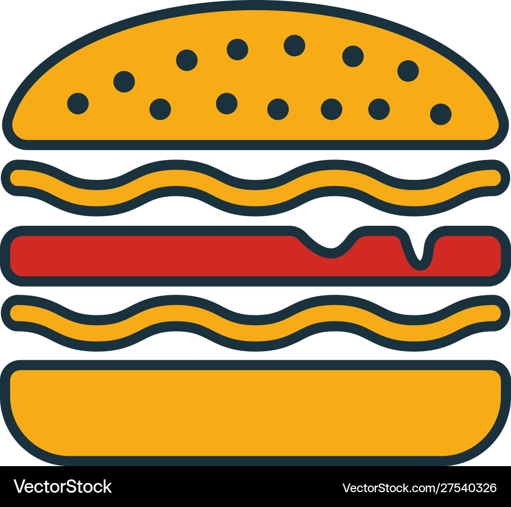 Burger icon set four elements in different styles vector image