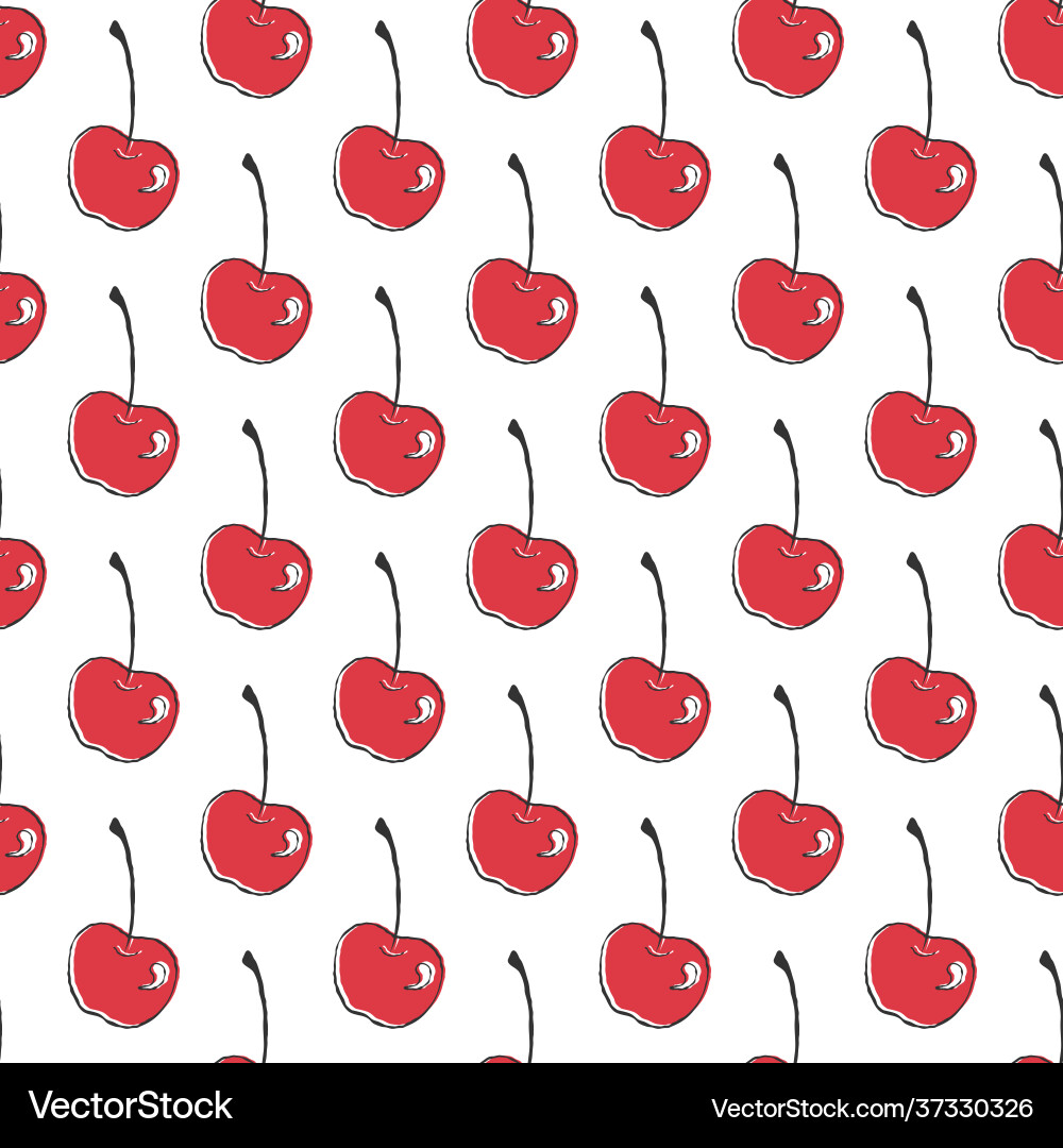Cherry seamless pattern for texture textiles Cherry seamless pattern for texture textiles vector image