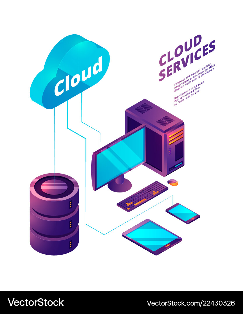 Cloud Computing & Data Security vector image