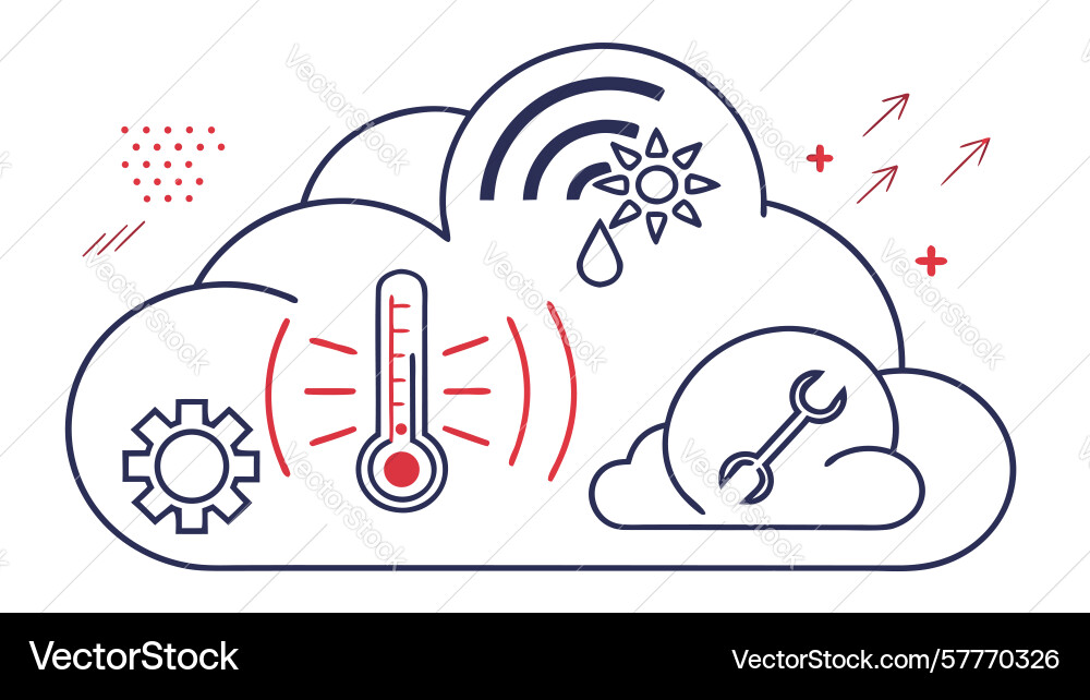 Cloud computing for weather data analytics vector image