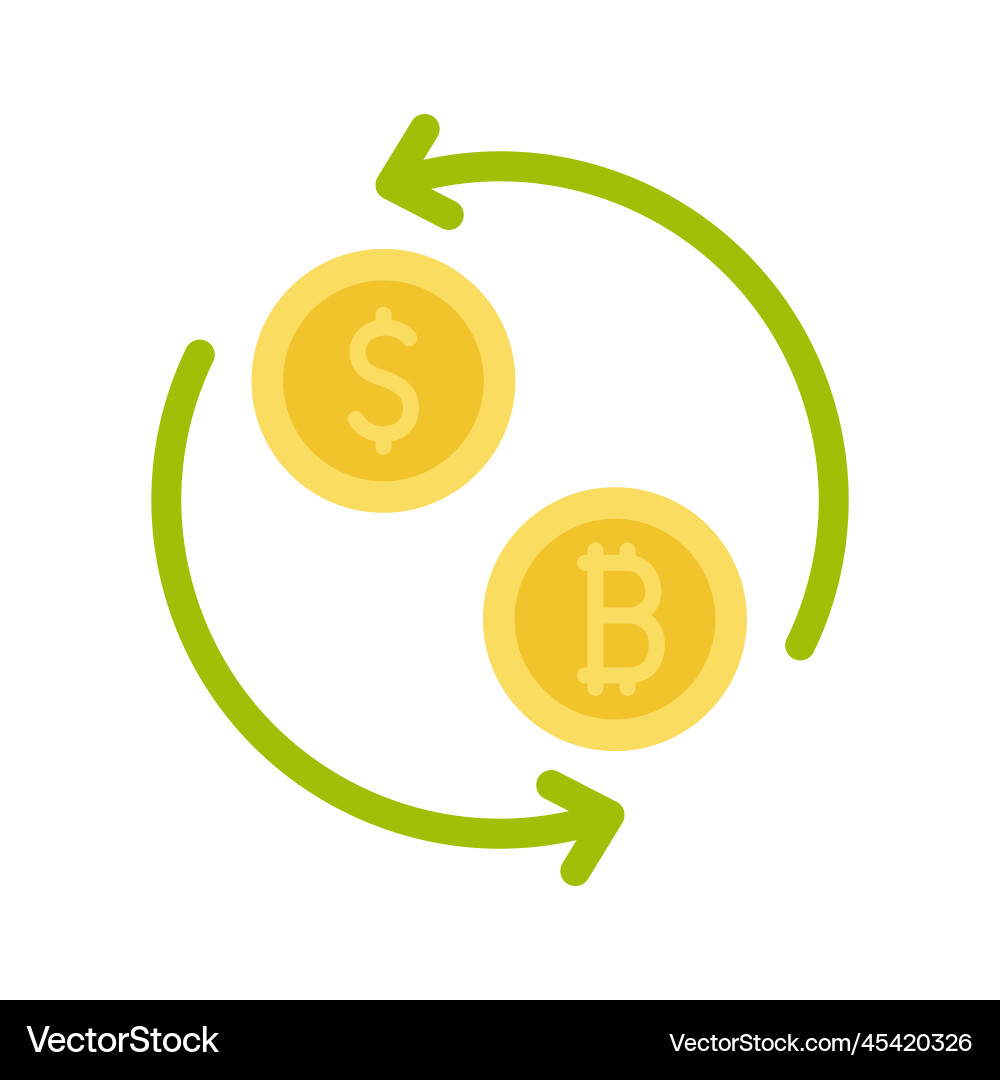 Cryptocurrency exchange icon bitcoin – Royalty-Free Vector | VectorStock