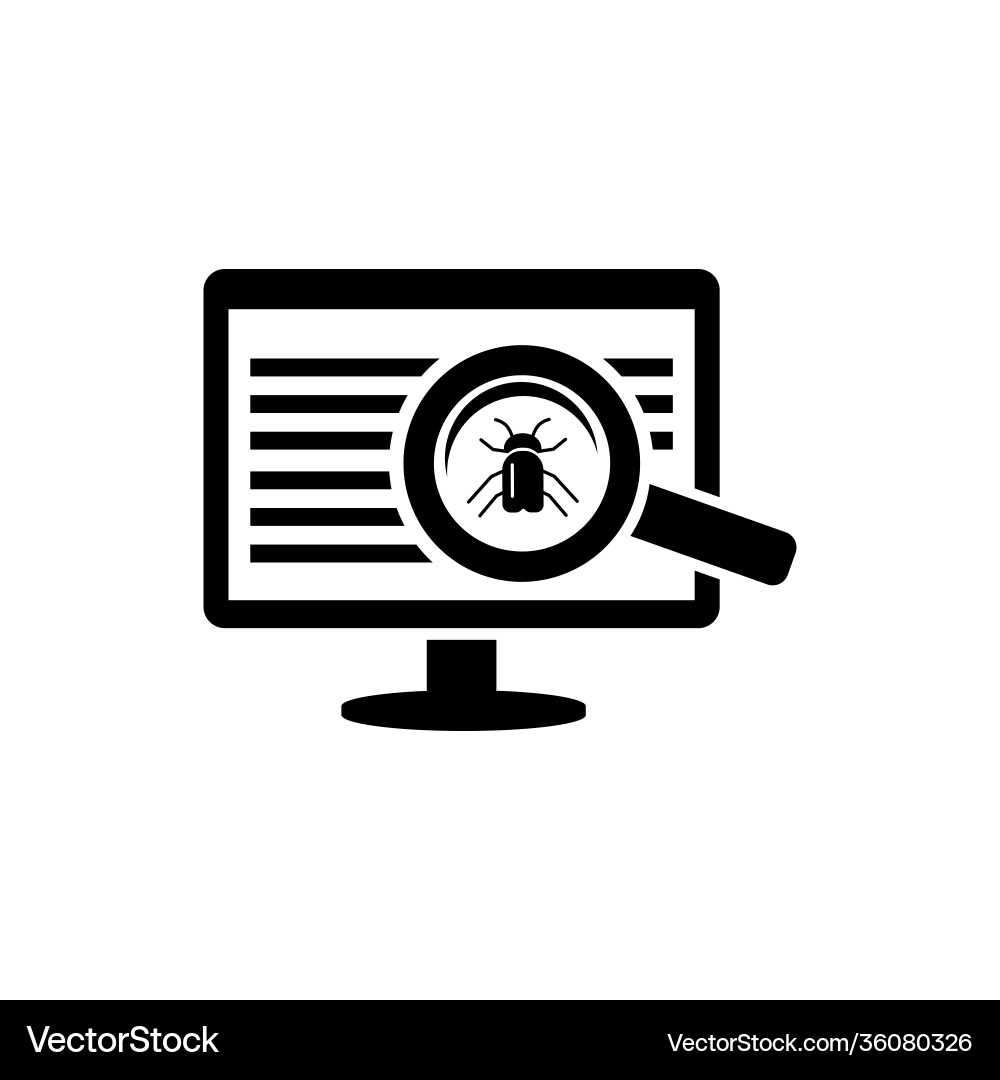 Errors in software search for bugs vector image