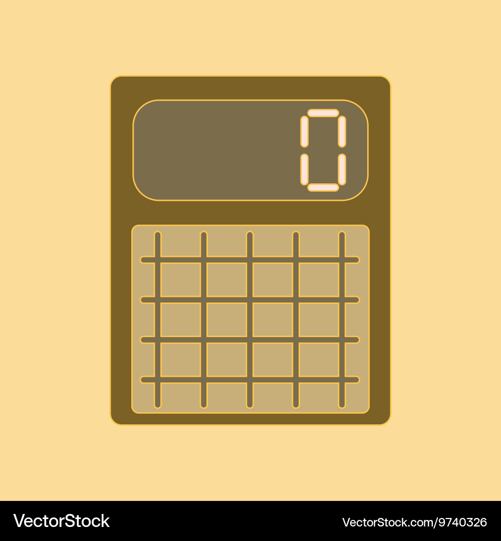 Flat icon with thin lines calculator vector image