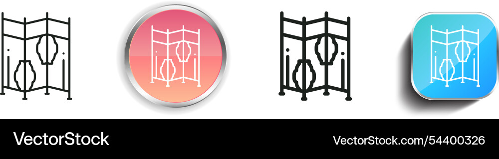 Folding screen icon thin linear regular vector image