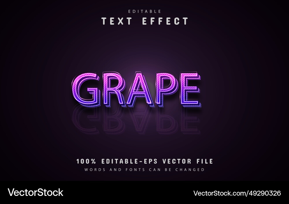 Grape text effect Grape text effect Vector Image