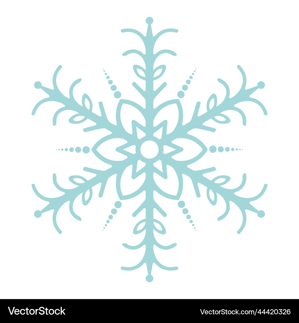 Green snowflake fragile crystal of complex shape Green snowflake fragile crystal of complex shape Vector Image