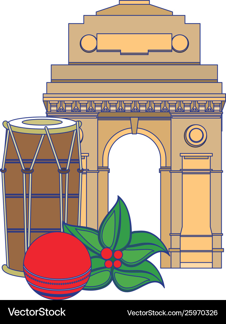 Indian patriotic emblems cartoons isolated blue Indian patriotic emblems cartoons isolated blue vector image