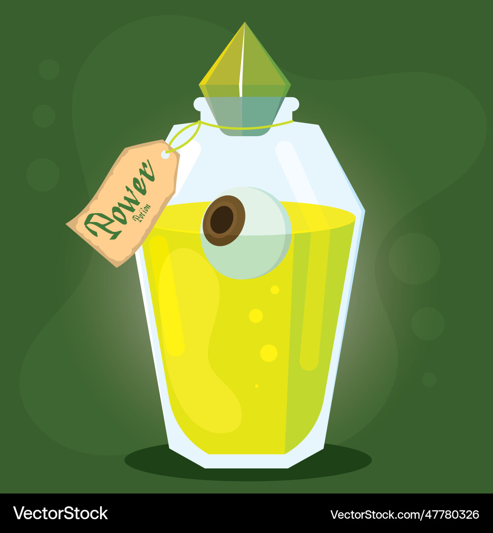Isolated colored magical power potion elixir vector image