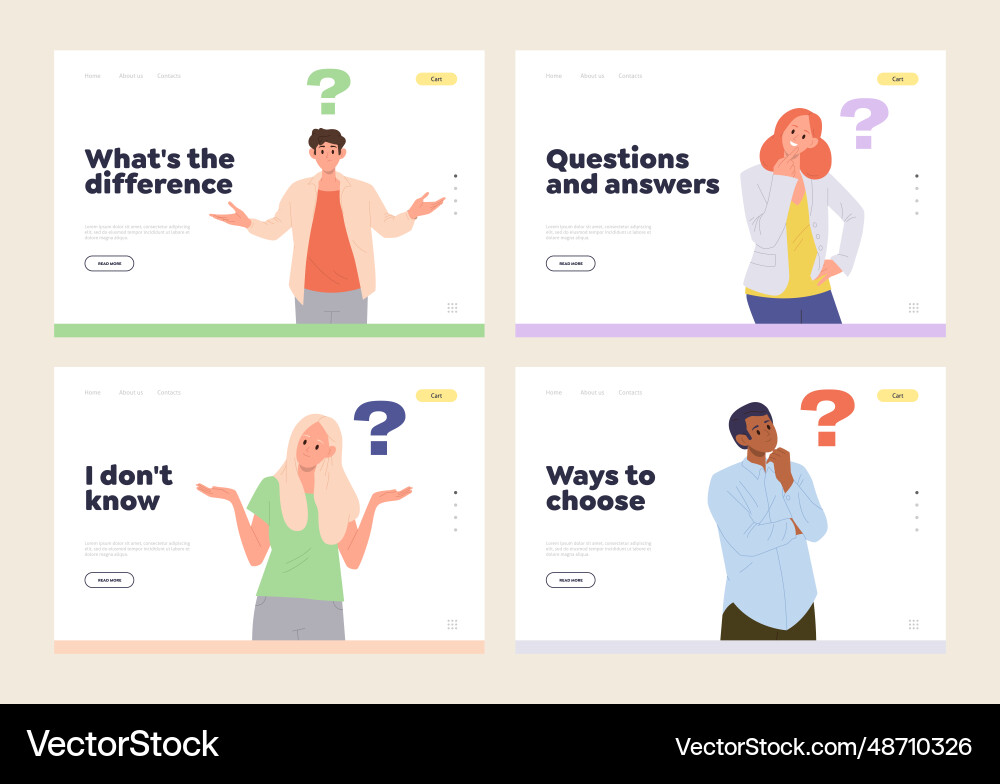 Isolated set of landing page design template Isolated set of landing page design template vector image