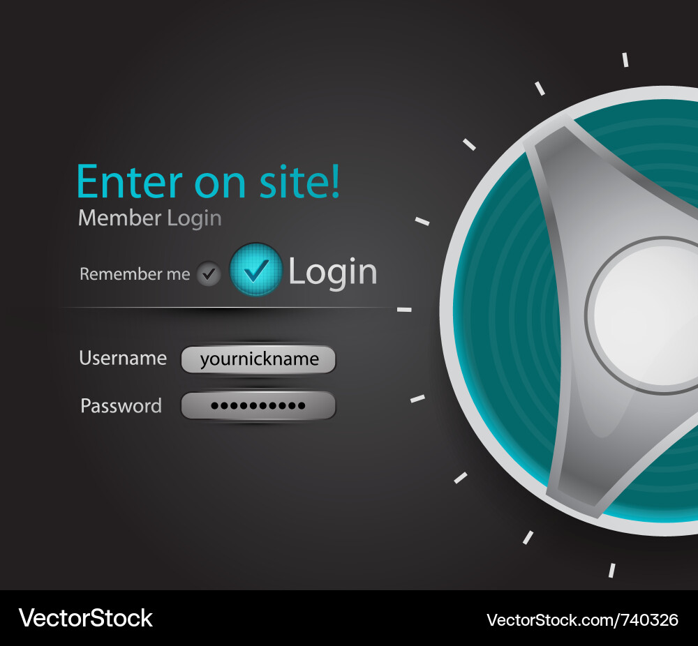 Login page with tune button vector image