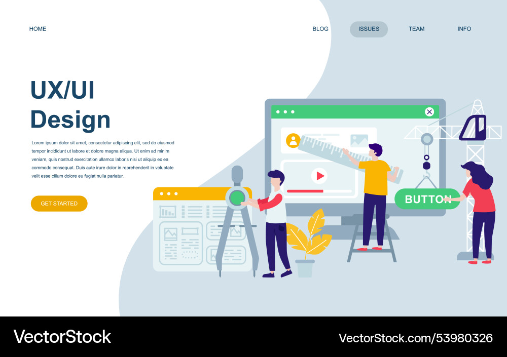Modern flat web page design template of ux ui Modern flat web page design template of ux ui vector image