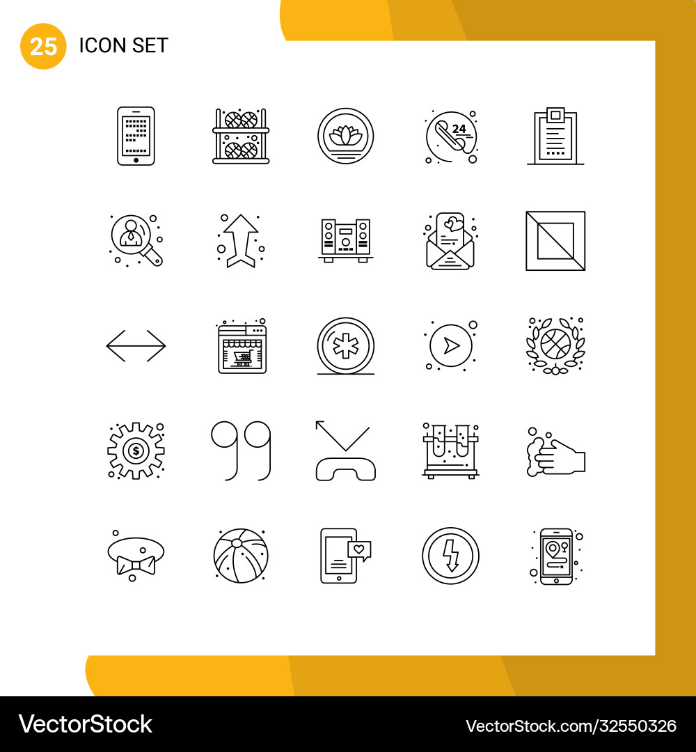 Modern set 25 lines and symbols such as coding vector image