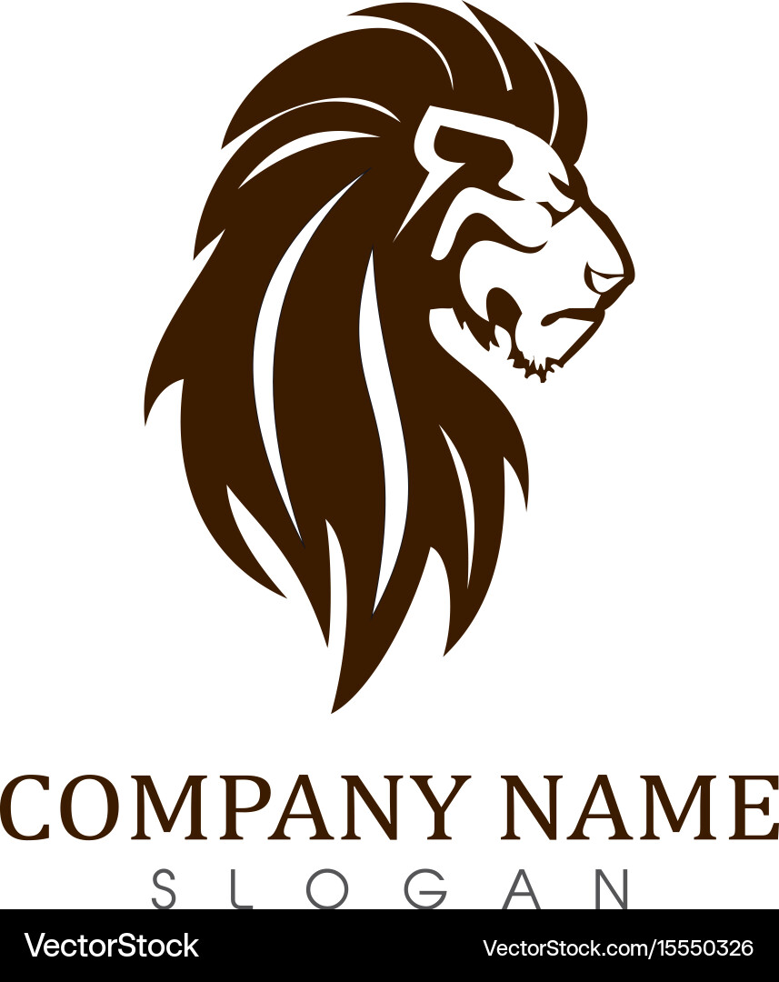 Powerful Lion Head Symbol vector image