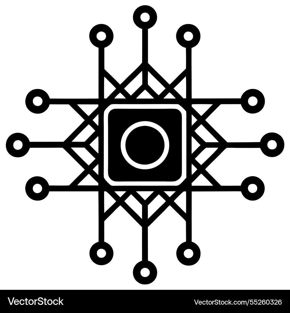 Quantum computing icon design for digital Vector Image