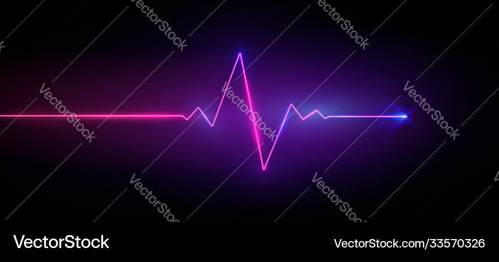 Realistisches Neonlaser Herzfrequenzzeichen mit Leuchten Realistisches Neonlaser Herzfrequenzzeichen mit Leuchten vektorbild