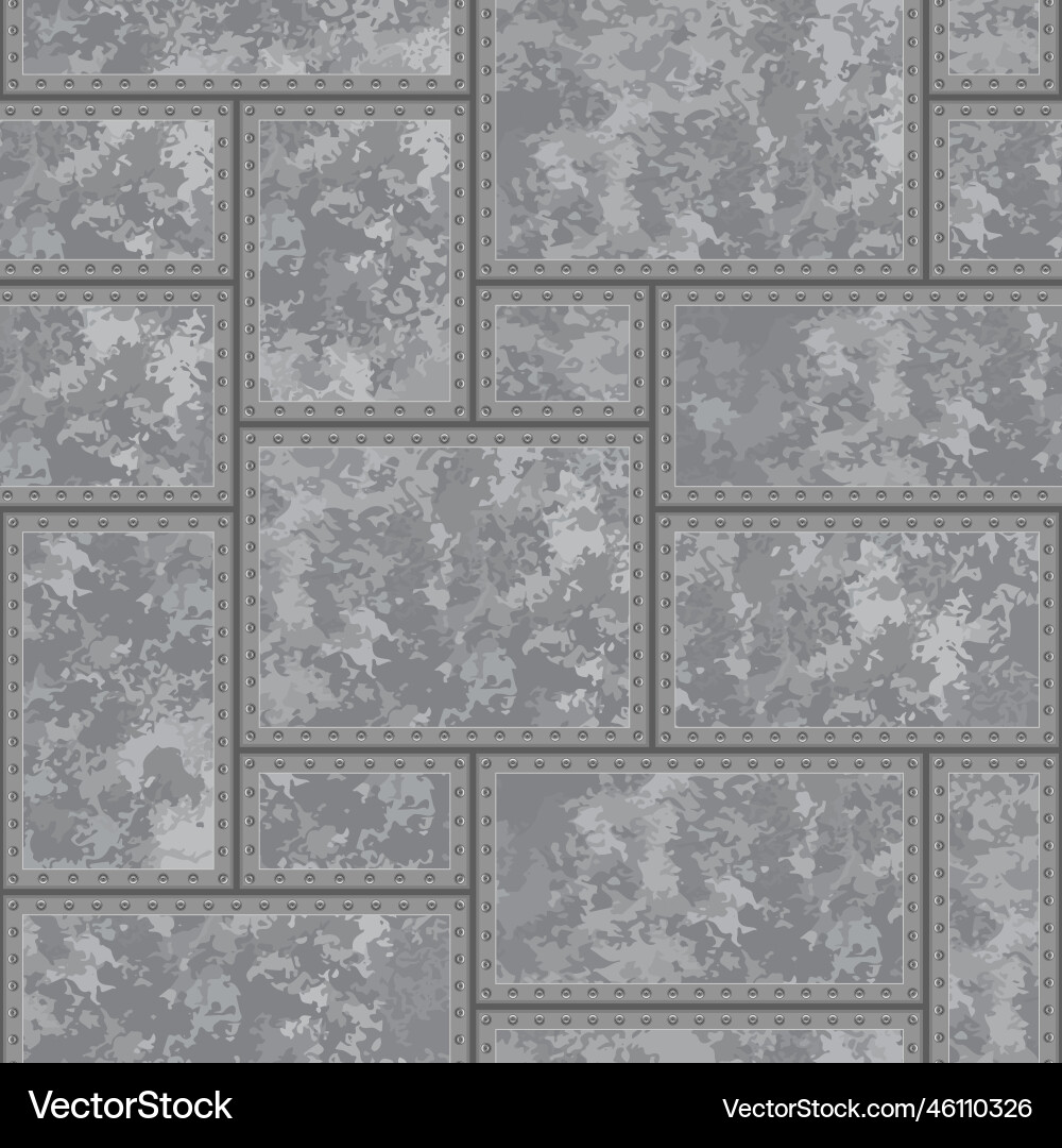 Seamless tiled pattern with textured metal plates Seamless tiled pattern with textured metal plates vector image