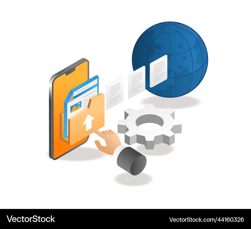 Sending data from smartphone Sending data from smartphone vector image