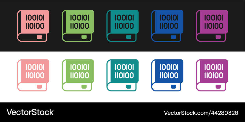 Set books about programming icon isolated on black Set books about programming icon isolated on black vector image