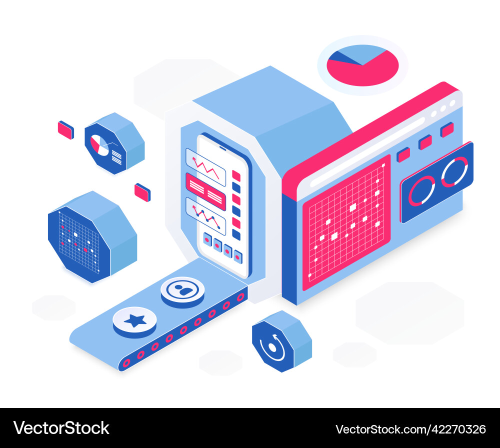 Smartphone application technical development vector image