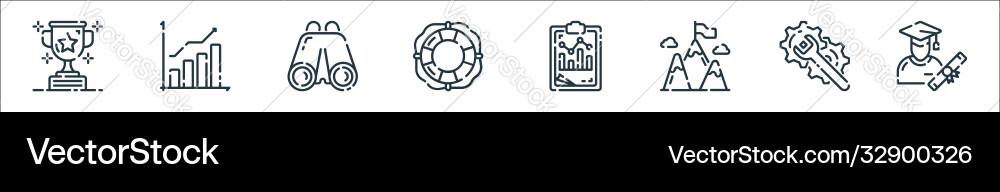 Startup line icons linear set quality vector image