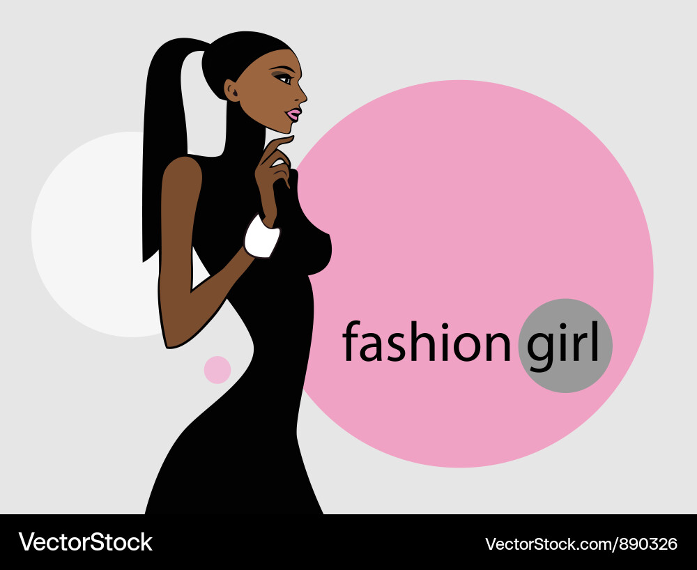 Stylish Fashion Girl Portrait Vector Image