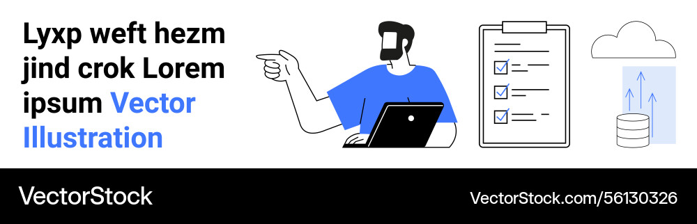 Teamwork and cloud data management with task Teamwork and cloud data management with task Vector Image