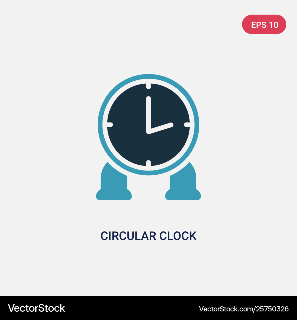 Two color circular clock icon from tools vector image