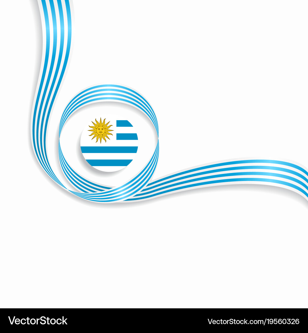 Uruguayan Wavy Flag Background Vector Image