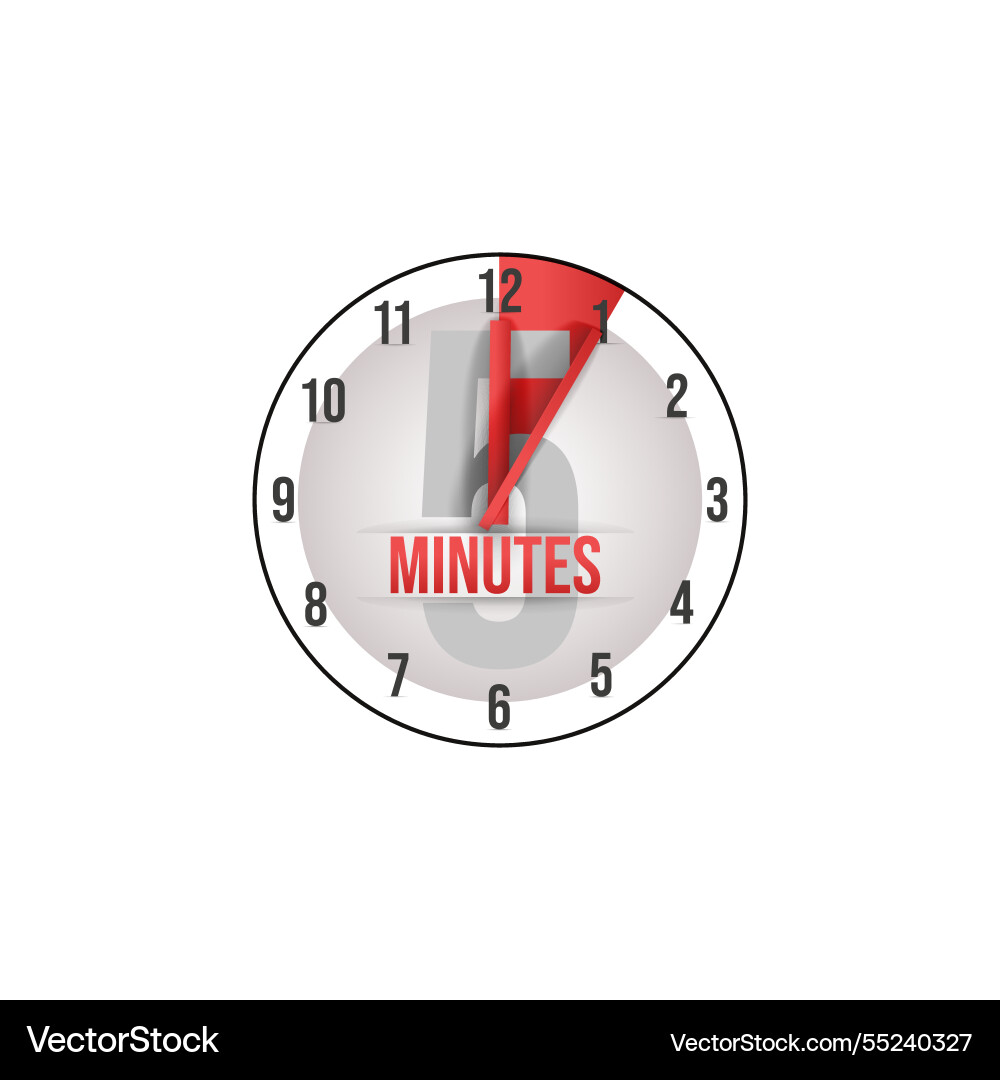 5-minute timer compact and accurate countdown tool 5-minute timer compact and accurate countdown tool Vector Image