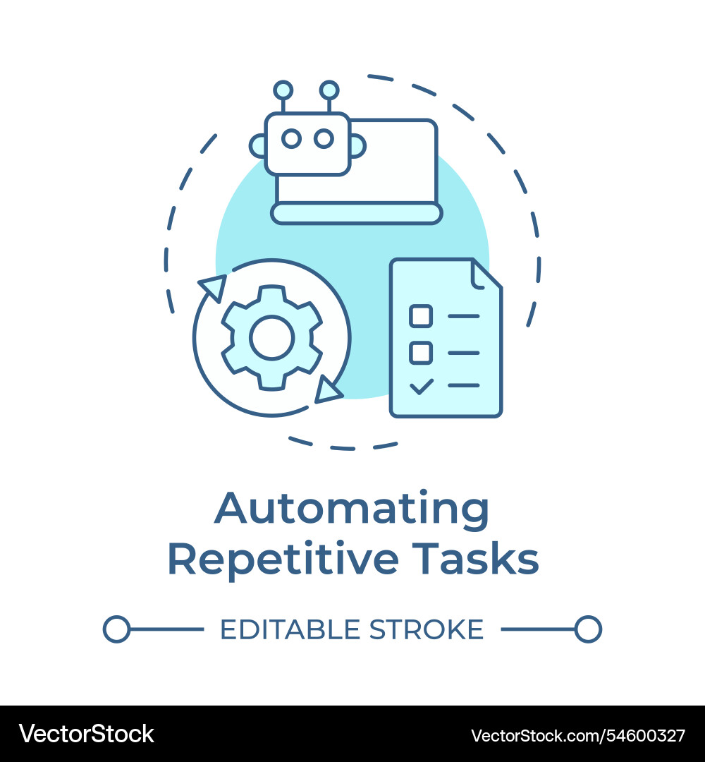 Automating repetitive tasks soft blue concept icon Automating repetitive tasks soft blue concept icon Vector Image
