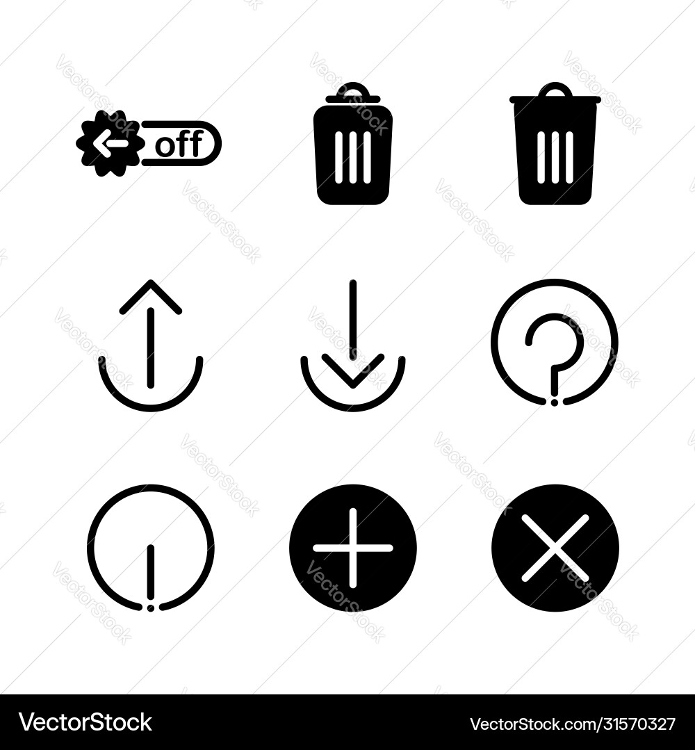 Basic user interface icon set glyph include Basic user interface icon set glyph include vector image