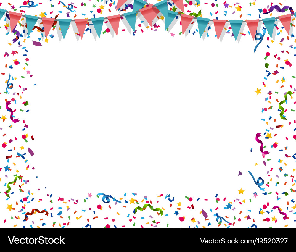 Border template with flags and ribbons Vector Image