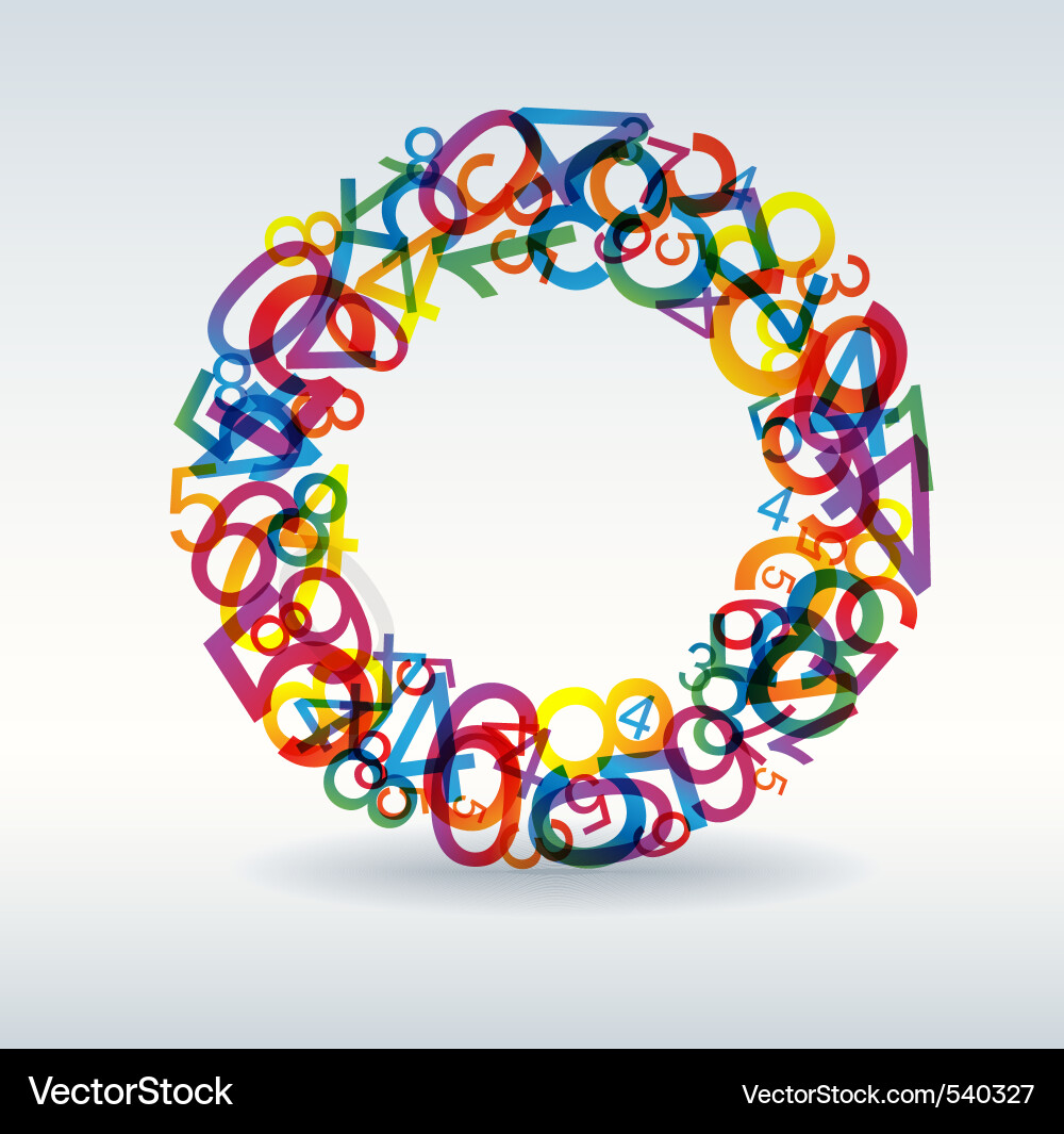 Colorful Number Patterns vector image