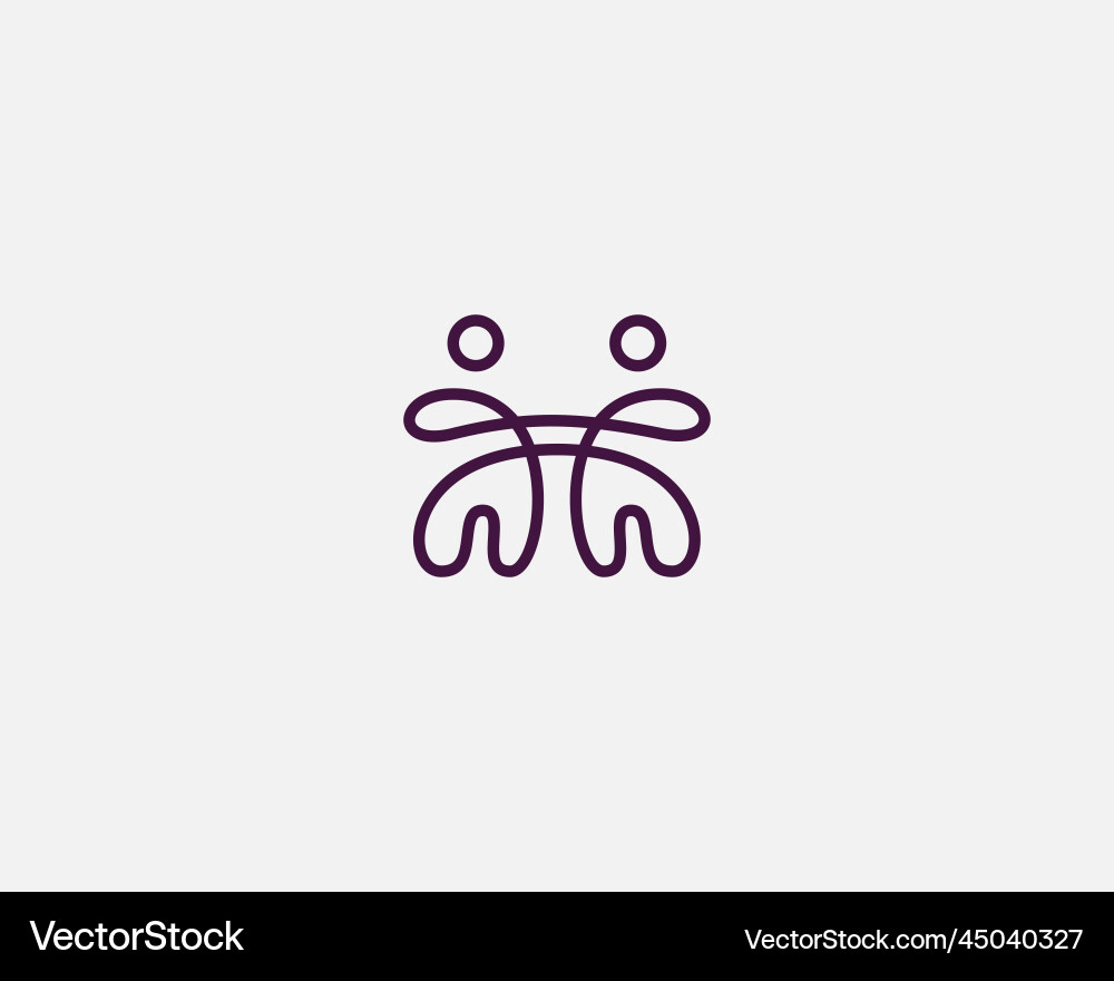 Continuous line people icon concept family