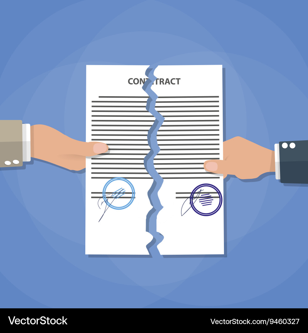 Contract Termination Vector Image