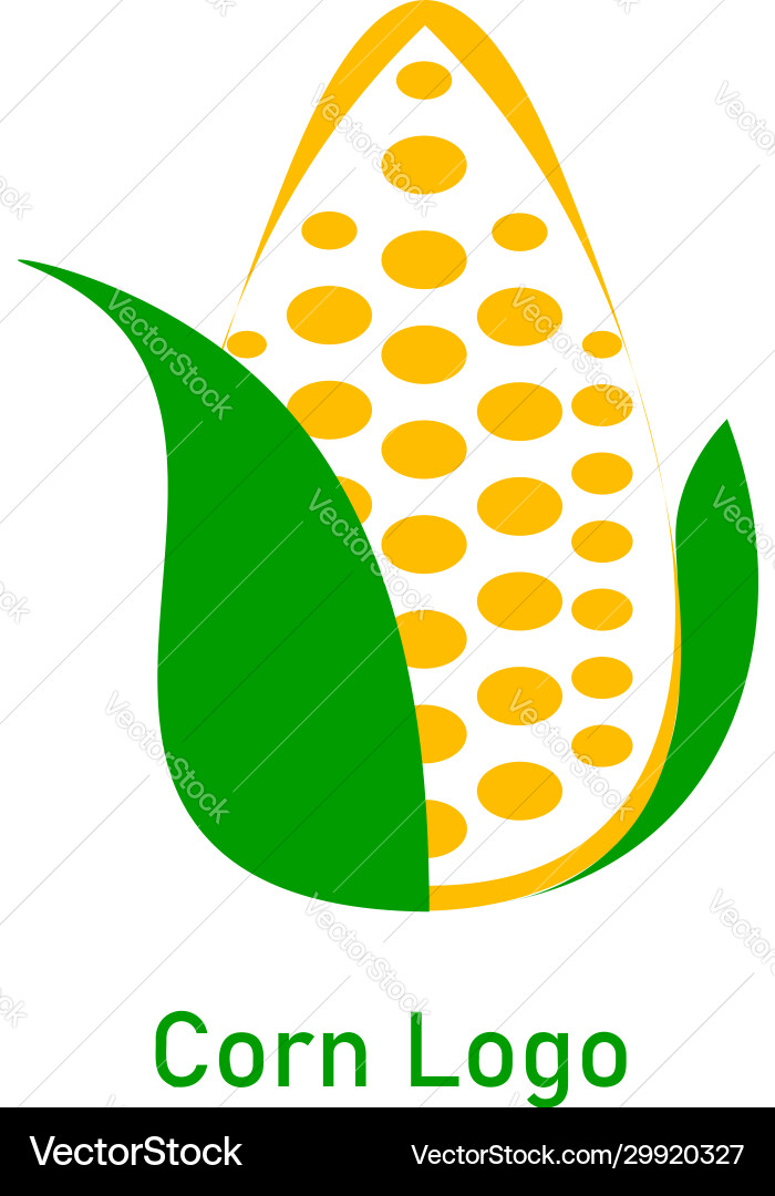 Corncob Logo Design gelb Maissamen und grün Corncob Logo Design gelb Maissamen und grün vektorbild