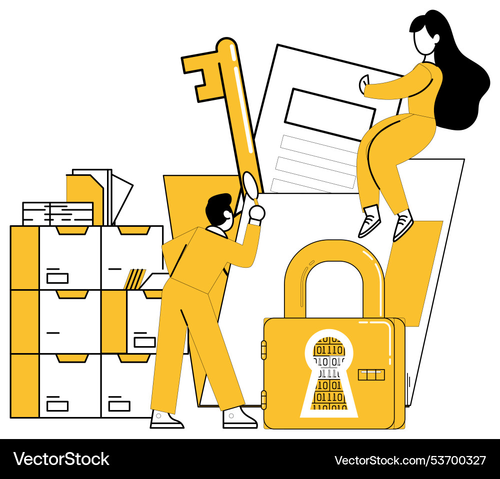 Data security protecting is like building Data security protecting is like building vector image