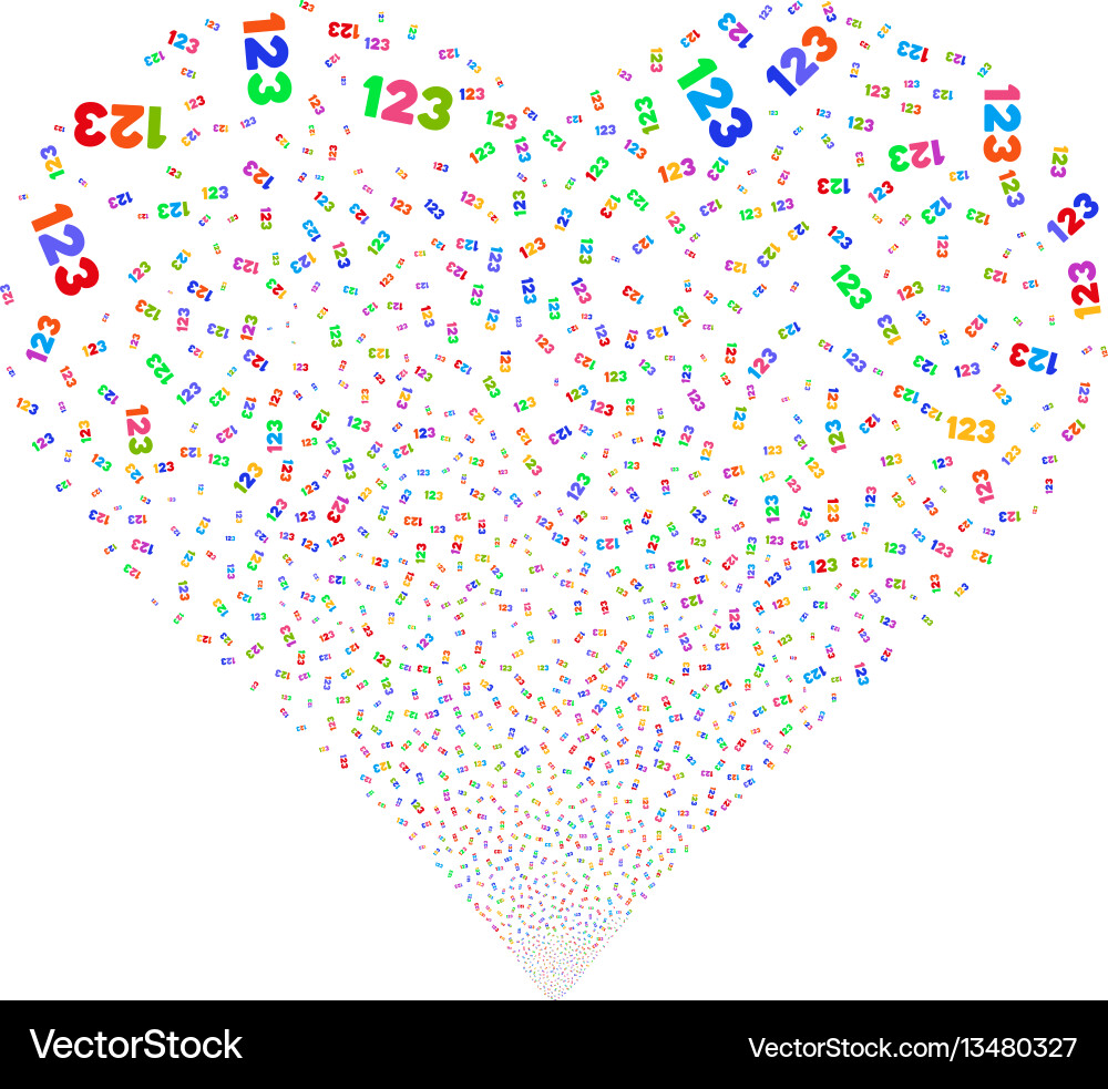 Digits fireworks heart Digits fireworks heart vector image