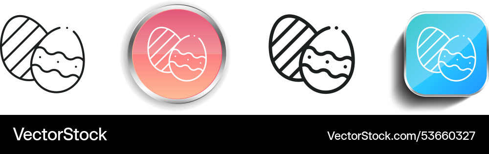 Easter day icon thin linear regular and button vector image
