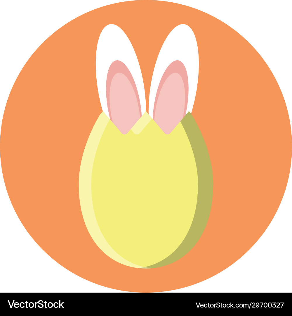 Egg with rabbit ears block style icon Vector Image