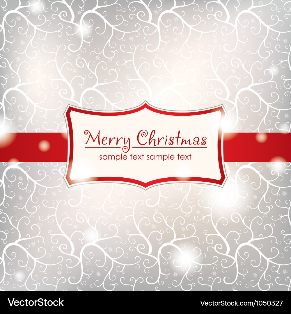 Elegant Christmas Card with Ornaments Vector Image