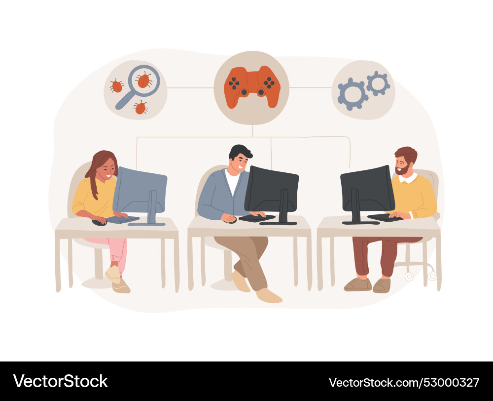 Game testing isolated cartoon Vector Image