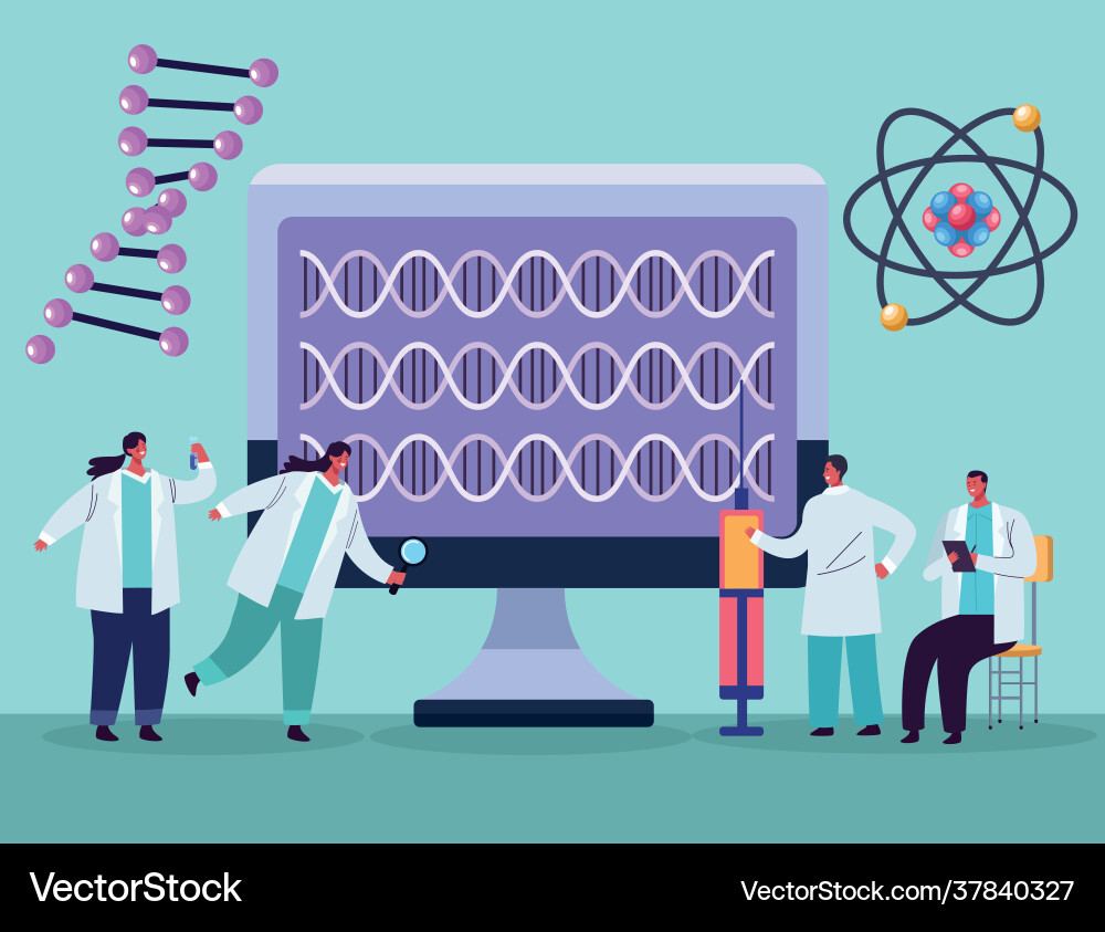 Genetic testing with desktop vector image