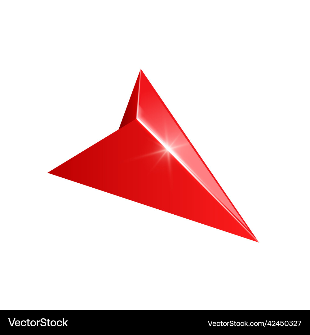 Glossy Red GPS Navigation Arrow vector image