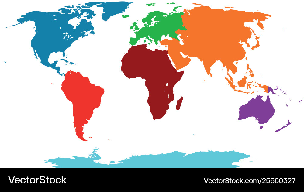 Graphic world map colored Royalty Free Vector Image