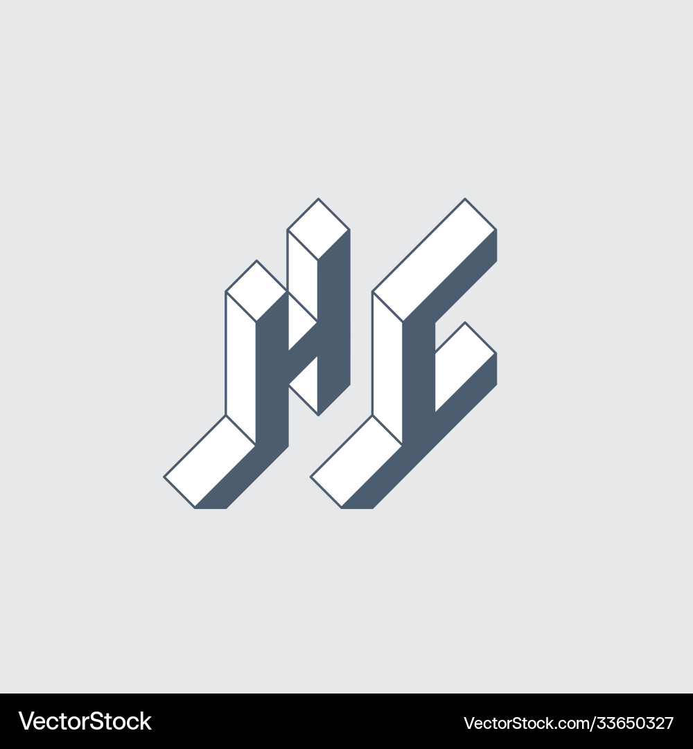 H and c - monogram or logotype hc 2-letter code vector image