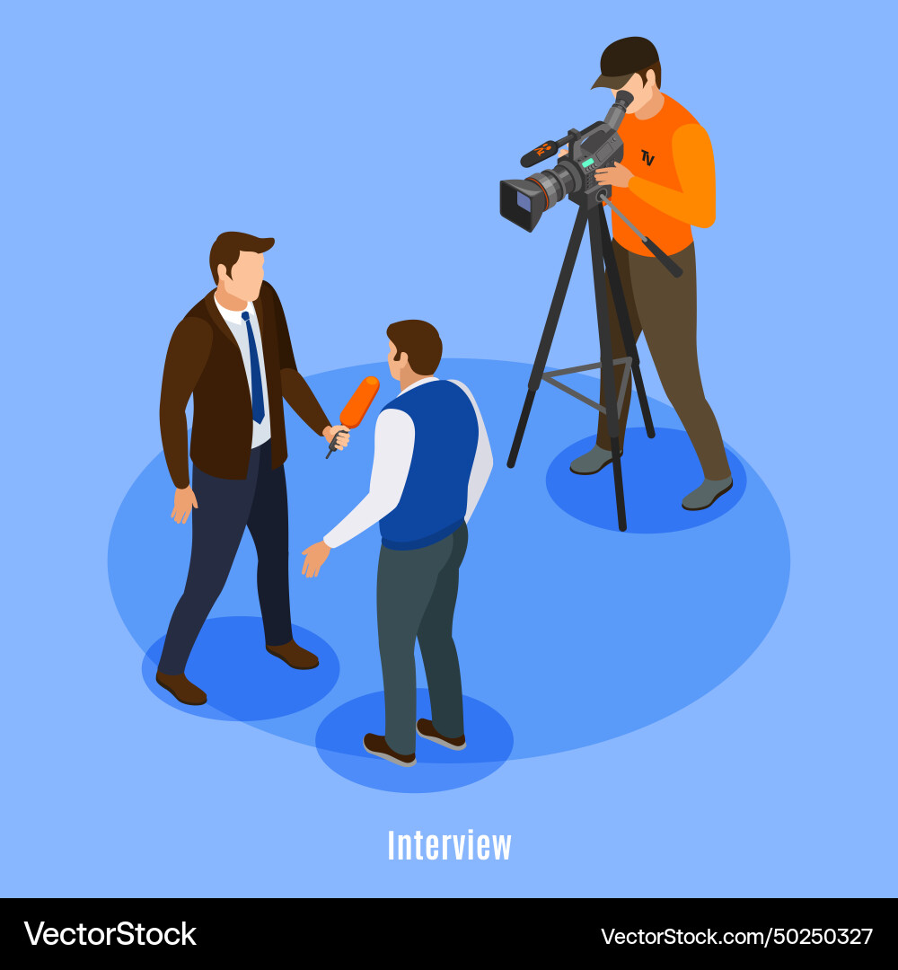 Interview isometric background Vector Image